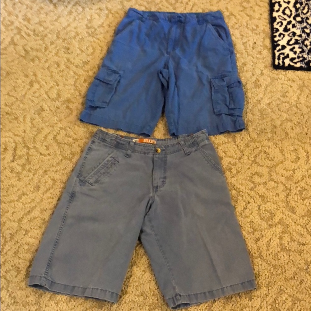SET 2 BLUE SHORTS SZ 18 ONE LIGHTER COLOR & ADJUST